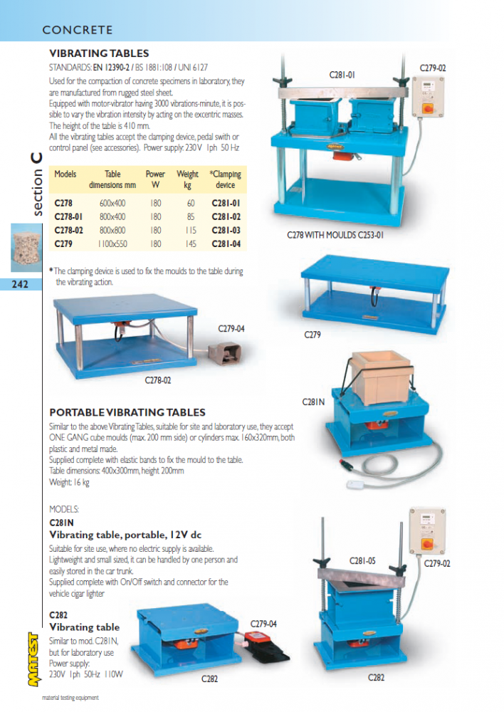 Bàn rung mẫu bê tông