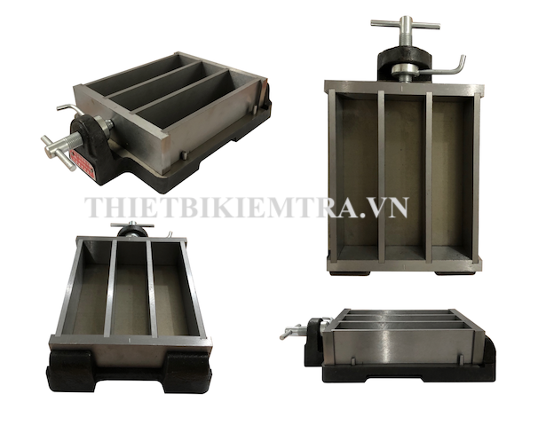 KHUÔN ĐÚC MẪU VỮA XI MĂNG 40X40X160MM - KÉP 3 BẰNG GANG, KHUÔN ĐÚC MẪU VỮA, KHUÔN ĐÚC MẪU VỮA XI MĂNG, KHUON DUC MAU VUA, KHUON DUC MAU VUA XI MANG, KHUÔN LẤY MẪU VỮA, KHUÔN LẤY MẪU XI MĂNG