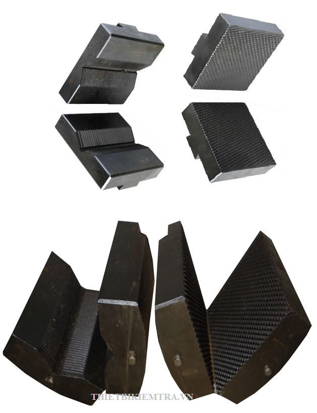 BỘ NGÀM KẸP THÉP (MÁ KẸP), BO NGAM KEP THEP, Má kẹp thép, bộ má kẹp dùng cho máy kéo thép, má kẹp thép tròn, má kẹp thép dẹt