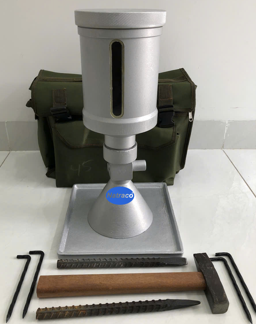 PHỄU RÓT CÁT HIỆN TRƯỜNG BẰNG NHÔM, PHEU ROT CAT HIEN TRUONG BANG NHOM, PHỄU ĐO K, PHỄU RÓT CÁT ĐO ĐỘ CHẶT, PHỄU RÓT CÁT